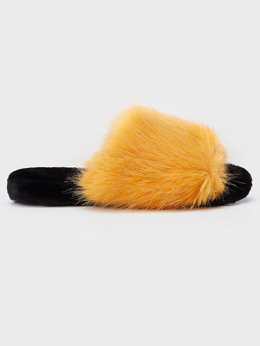 OPEN TOE winter ecofur slipper [orange]